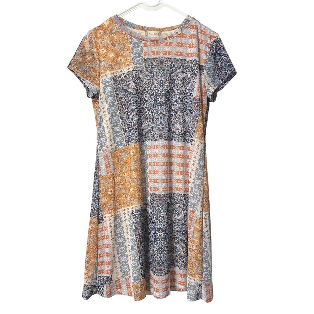 Altar'd State Mini Dress Womens Medium Multicolor Boho Mesh Patchwork
